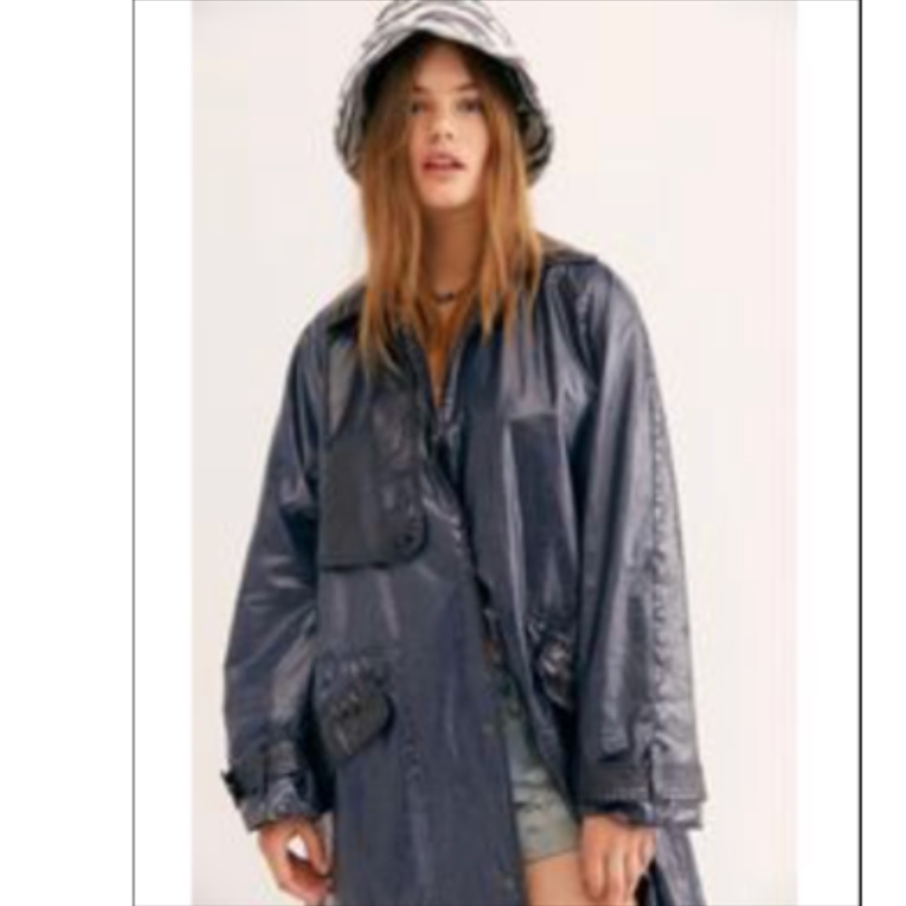 NEW Free People Trinity High Shine Coat - Picture 2 of 13